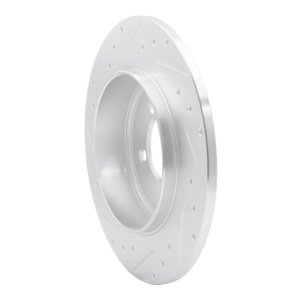 Lincoln Aviator Brake Rotor (1) - Rear Right - R1 Concepts - Drilled & Slotted - Silver - `03-`05